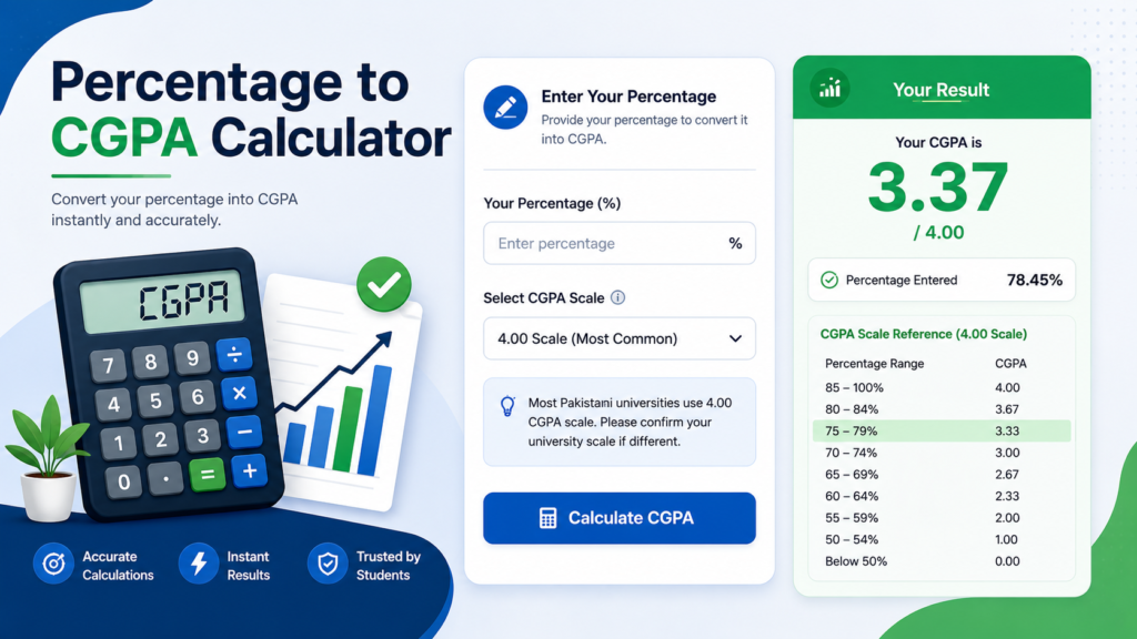 Percentage to CGPA Calculator